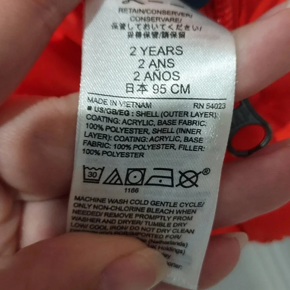 Baby Gap Orange to Gray Reversible Puffer Jacket in Size Toddler 2 Years